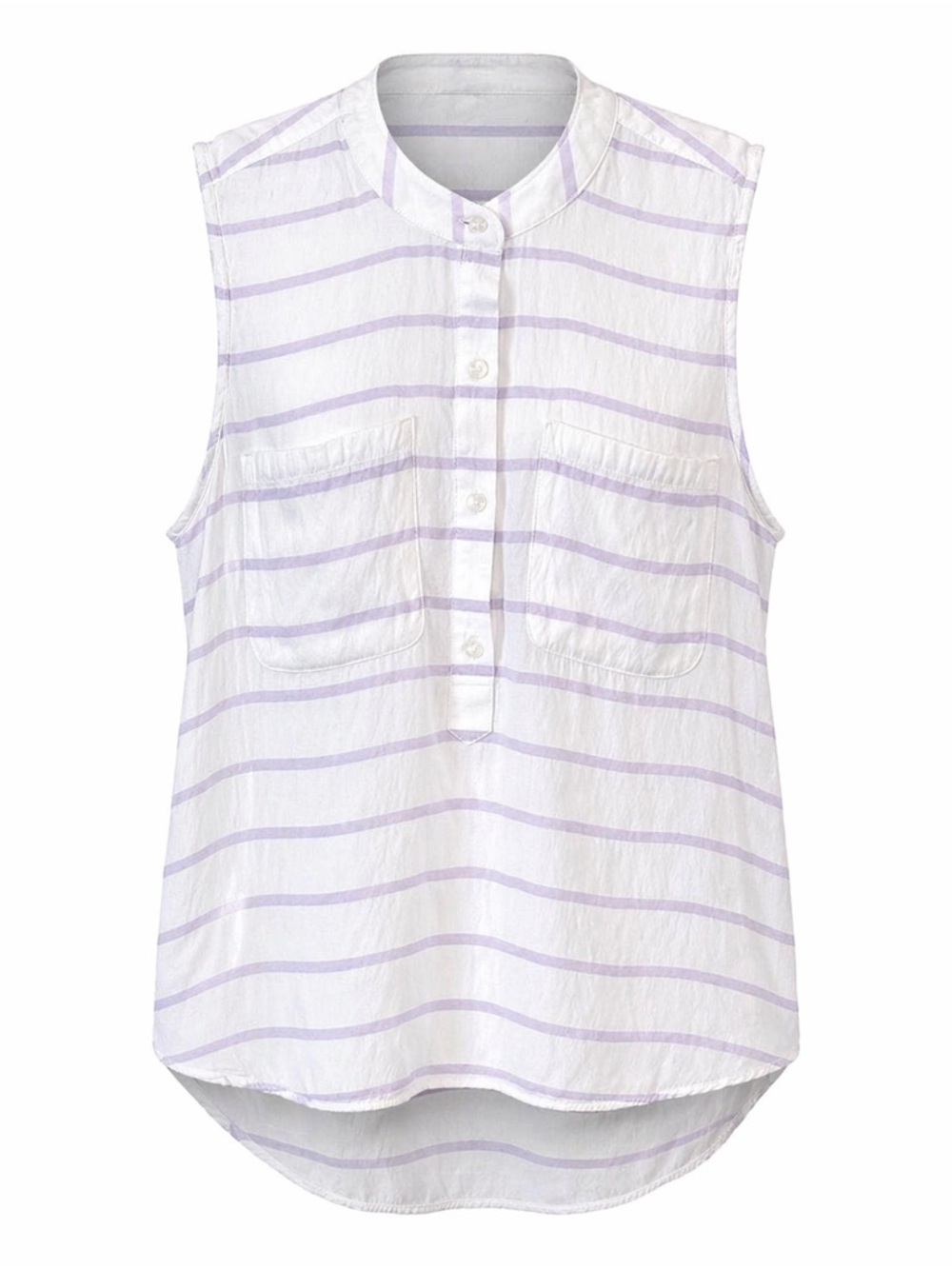 Carve Designs Striped Sleeveless Henley Blouse Size S Coastal Lightweight